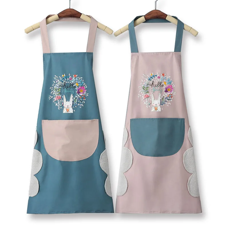 Hand-wiping Kitchen Household Cooking Apron Oil-proof Waterproof Men Women Adult Waist Fashion Coffee Overalls Wipe Hand Apron
