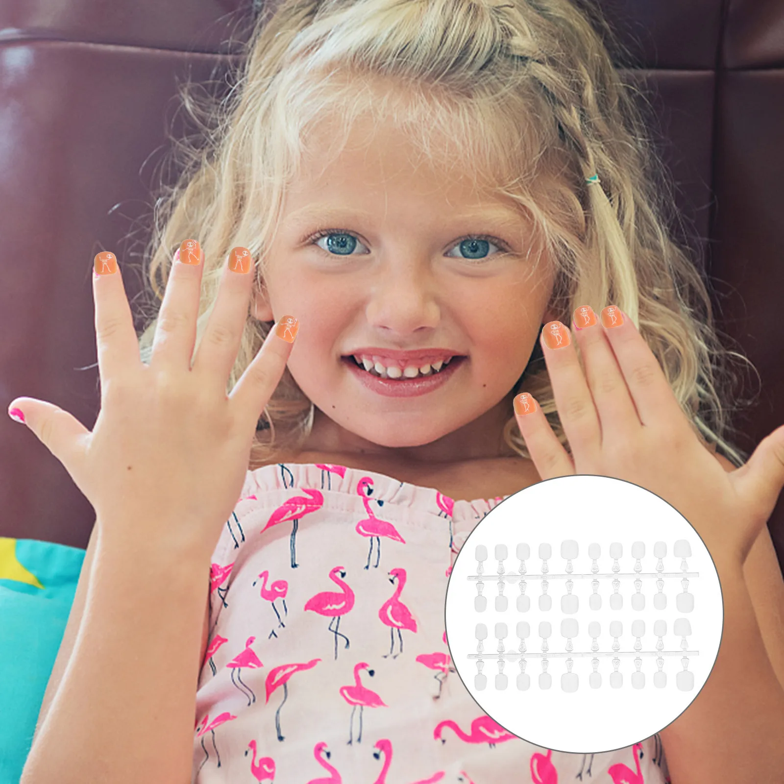 1 Box Of Kids Blank Press On Full Cover Short False Nail Tips Detachable Children Fake Nails Kit For Diy Manicure Ultrathin