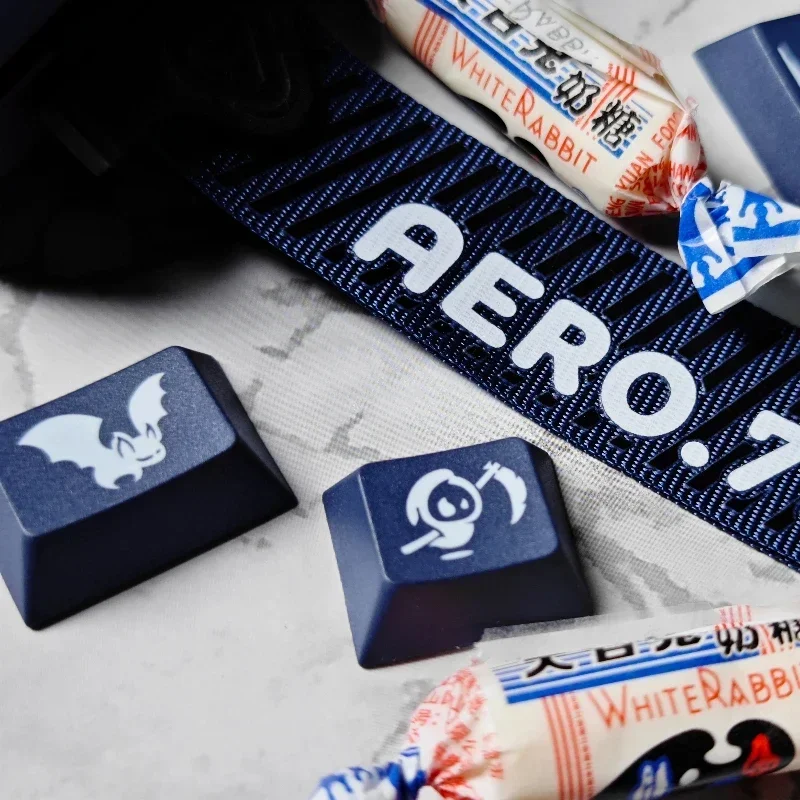 DOMIKEY Zero-G Studio Keycaps Custom Midnight NgrAGPsZ Keycap PBT Cherry Profile Ergonomic Cartoon Point Key Caps for Gamers