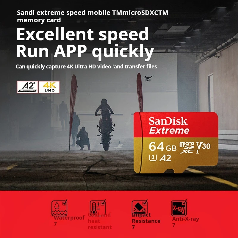 

SanDisk 64GB TF (MicroSD) Memory Card, 4K Gold Card (A2 V30 U3), for Dash Cams, Action Cameras and Drones, Read Speed 170MB/s