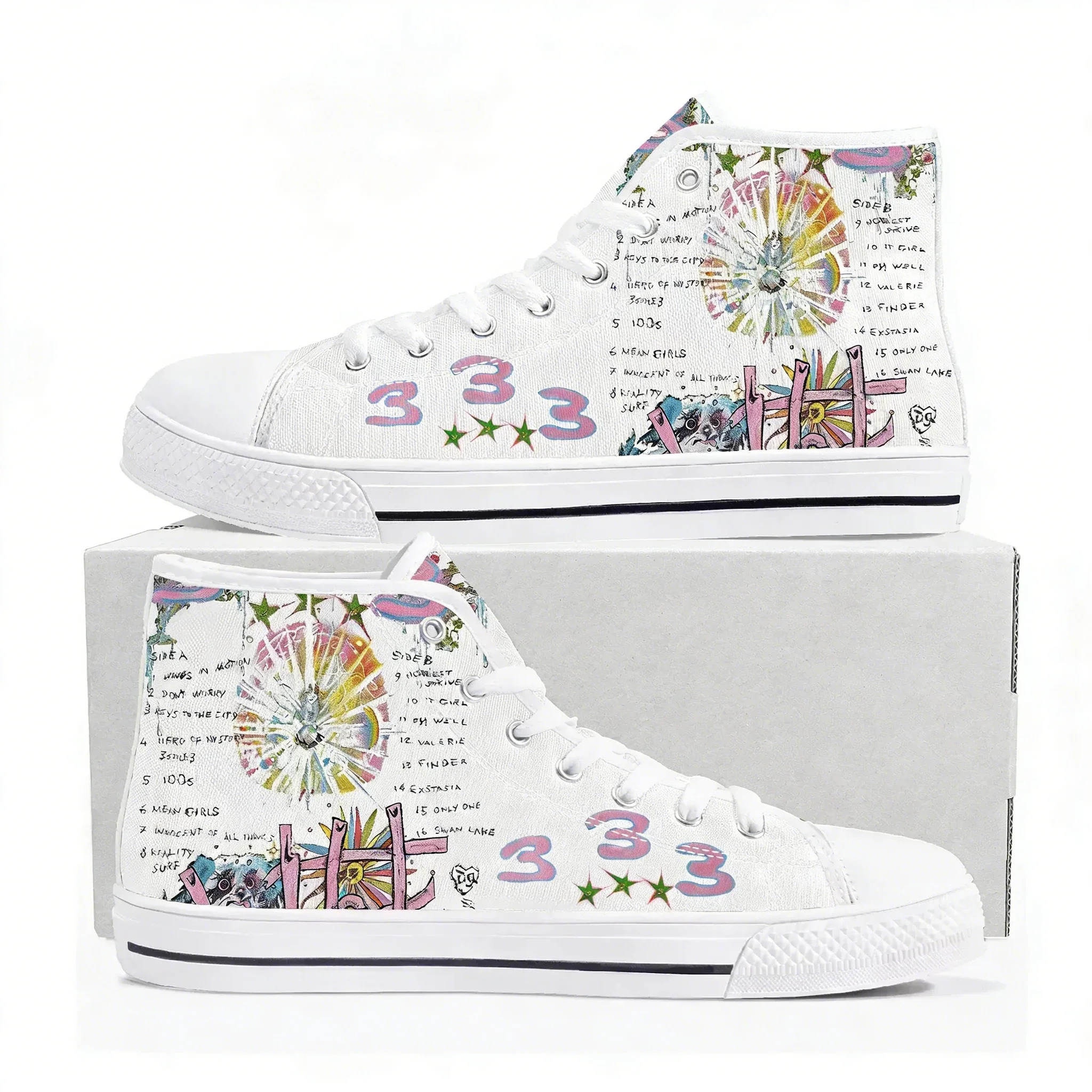 

Bladee 333 rapper High Top Sneakers Mens Womens Teenager Canvas High Quality Sneaker Casual Custom Made Shoes Customize Shoe