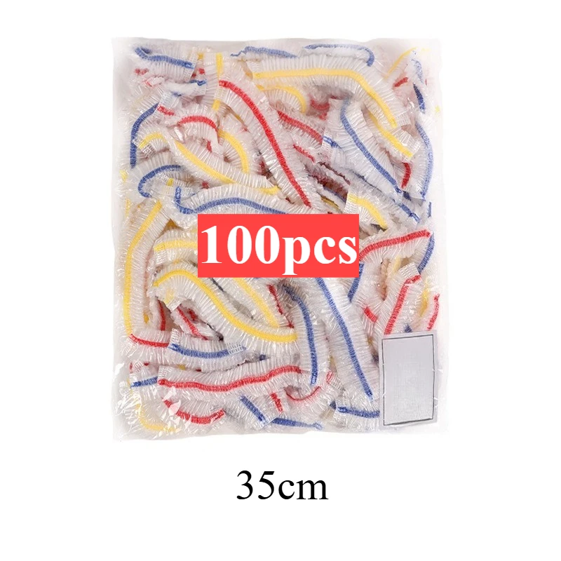 100 Stück Bunte Einweg-Lebensmittelabdeckungen Elastische Frischhaltefolie Schüsselabdeckung, Küchen-Aufbewahrungsbeutel