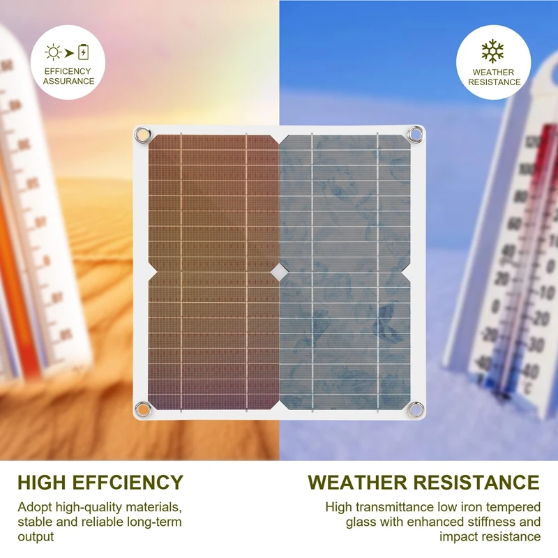 A98E-50W Solar Panel 18V Solar Cells Bank Connector Cover With Solar Controller IP65 For Phone Car RV Boat Charger