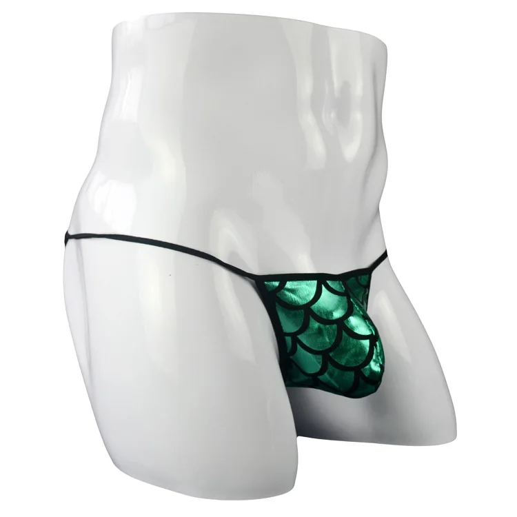 لامعة مقياس السمك تصميم ملخصات للرجال المثيرة منخفضة الخصر U محدب الحقيبة سراويل مثليون جنسيا مثير الملابس الداخلية سيسي عالية شوكة الاباحية Tangas