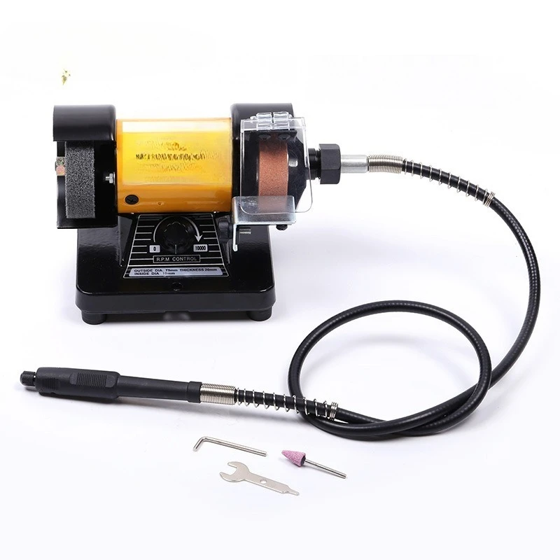 

Desktop multifunctional miniature electric grinding wheel machine, continuously variable speed 110v/220v grinding