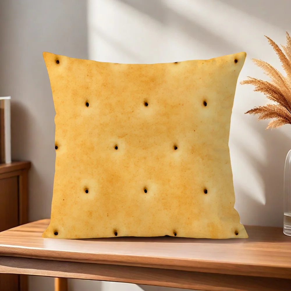 Doppelseitiger Toast-Salzkeks-Kissenbezug für Zuhause, Sofa, Wohnzimmer, Büro, Café, Auto – Detail 6