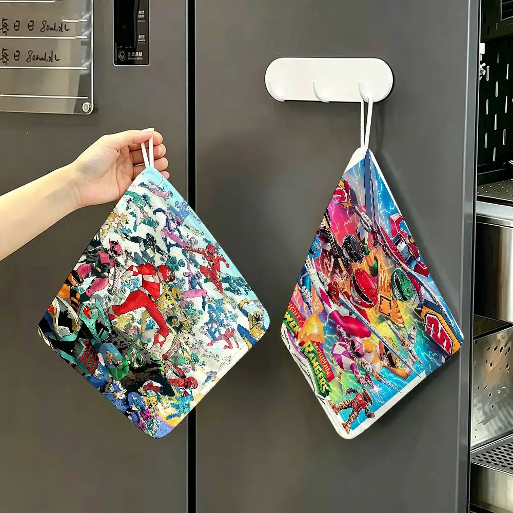 TV M-Mighty Morphin Power Rangers  Multi-scene Polyester Cotton Towel, Hanging Hand Wiping Cloth for Kitchen Bathroom Hotel