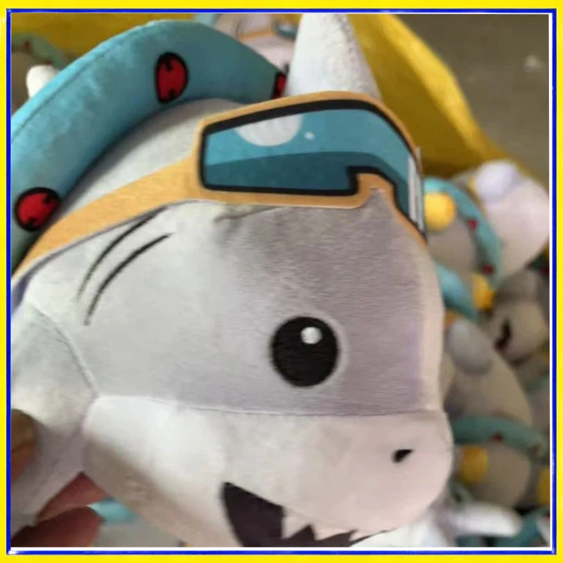 Jeff a terra tubarão brinquedo de pelúcia bonito animal de pelúcia boneca personagem dos desenhos animados presente colecionável para crianças fãs festa aniversário casa deco