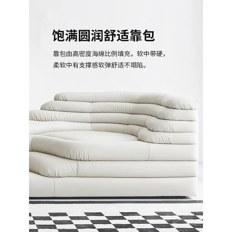 أريكة جلدية بتصميم إبداعي شخصي من Bino أريكة تيراسي ذات صف مستقيم