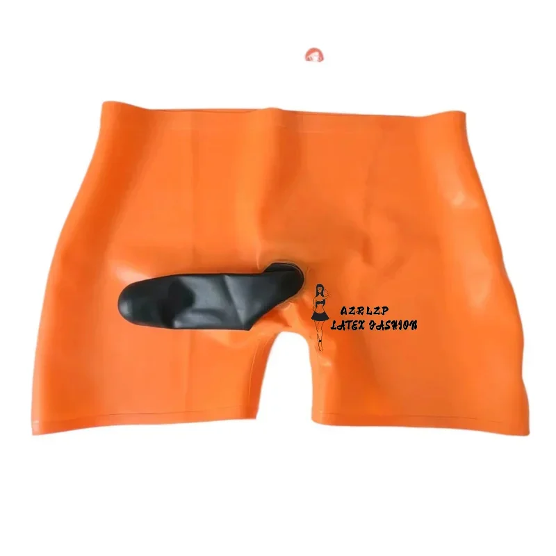 Latex Shorts Fetish Boxers Met Schede Broek Sexy Onderbroek Voor En Na Krul Gat Schede