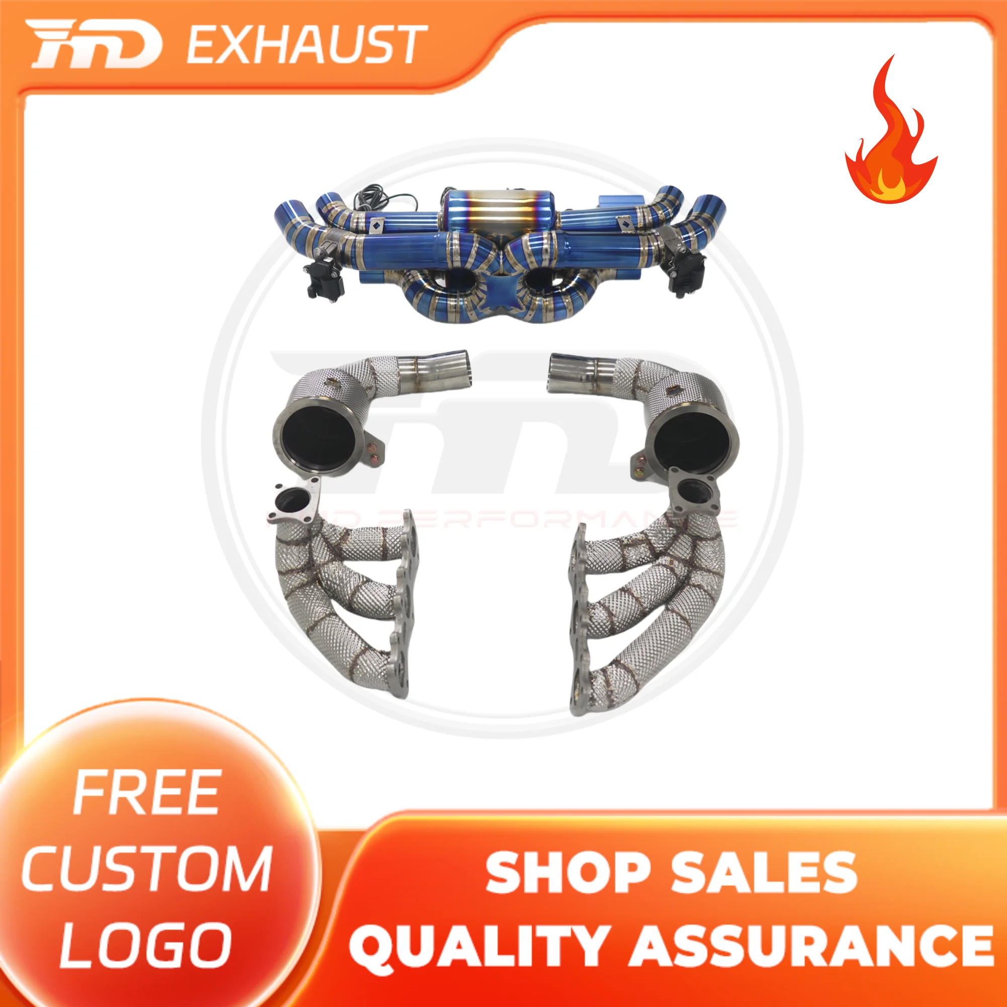 

HMD Exhaust System for Porsche 911 992 Full Exhaust Titanium Alloy Catback Muffler Valve Manifold Downpipe Catalytic
