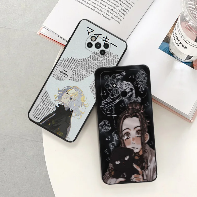 Silicone Black Phone Case for Xiaomi Mi Poco C61 F5 F4 GT F3 F1 X4 X3 X5 M3 M4 Pro M5 M5S C51 C50 C40 Tokyo Revengers Cover