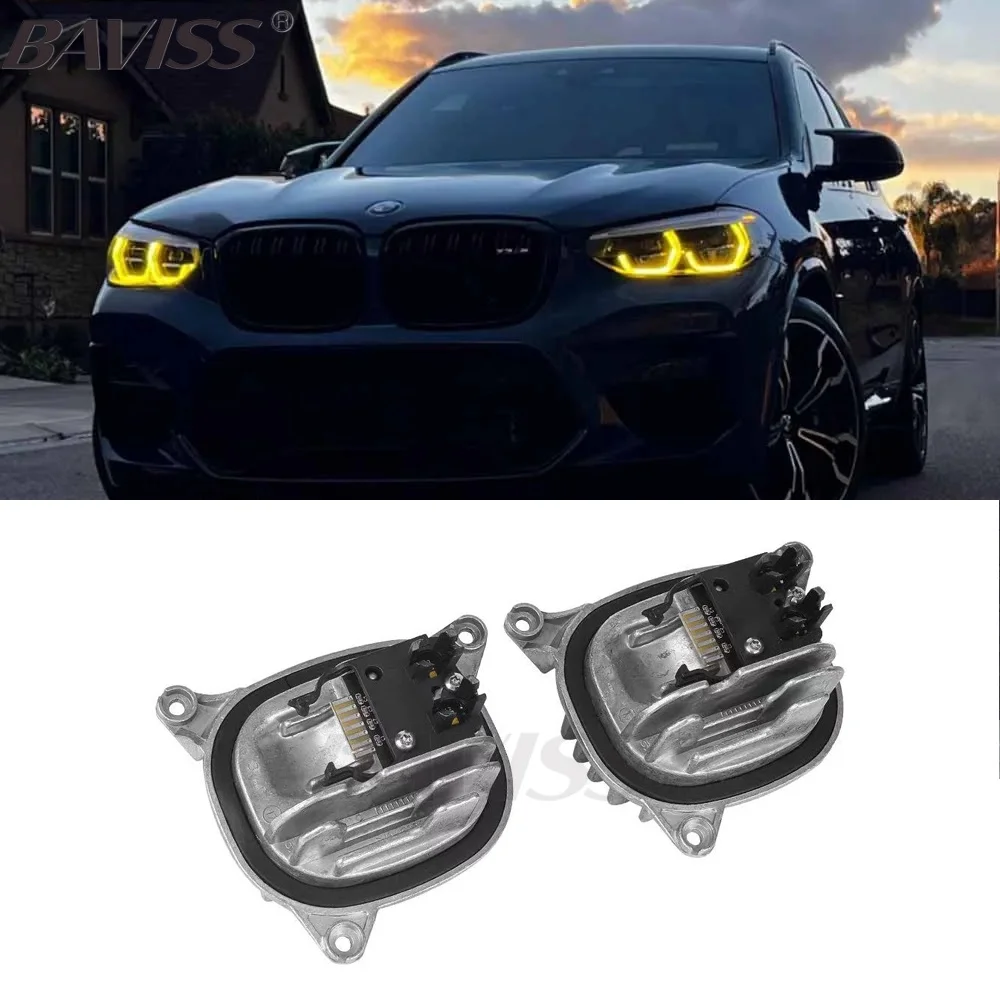 

For 2019-2021 BMW X3 X3M F97 G01 X4 X4M G02 Adaptive Headlight Daytime Running Light Blue Red CSL Yellow Angel Eyes DRL