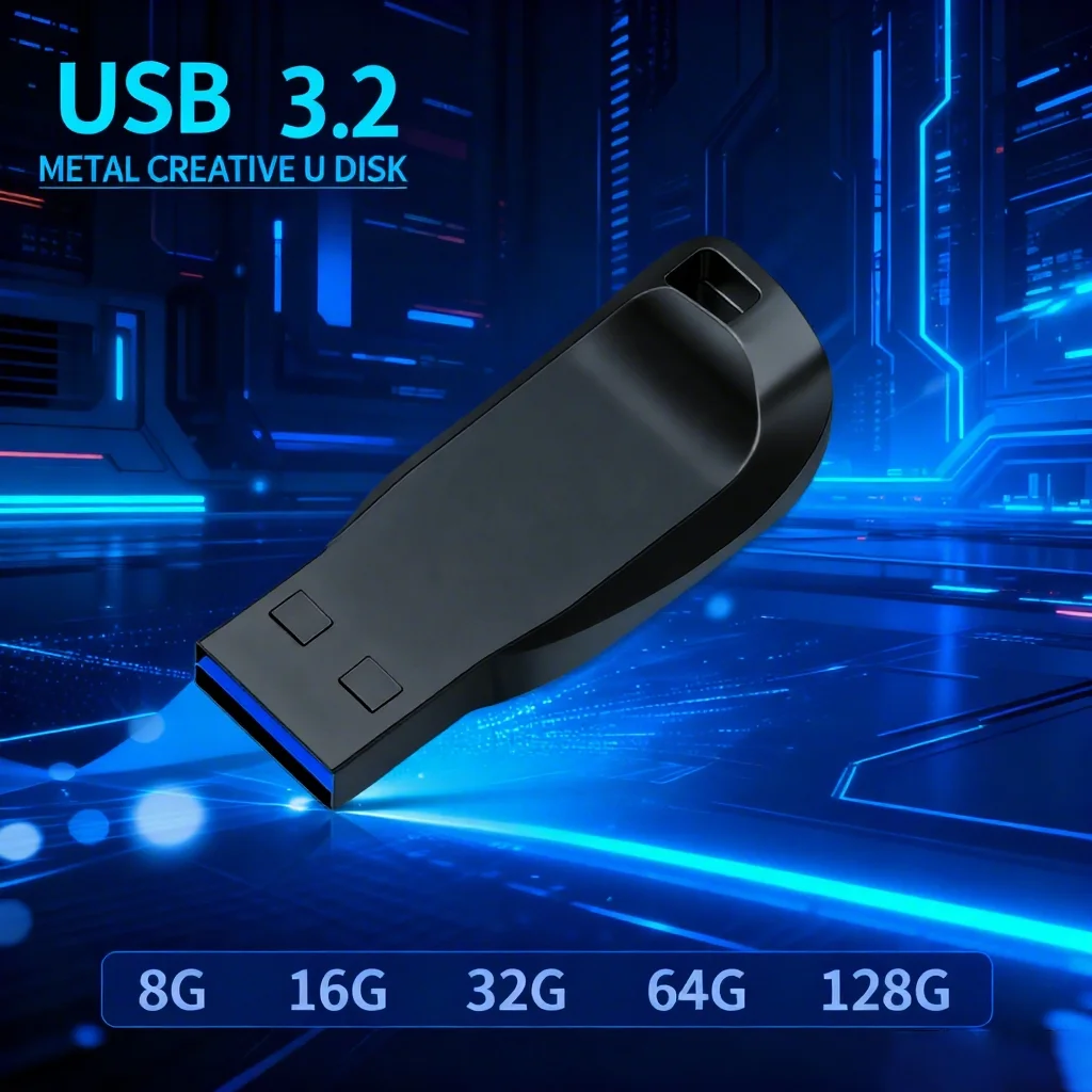 3.2 محرك فلاش USB فائق السرعة 128 جيجابايت USB 3.2 محرك فلاش USB عالي السرعة 64 جيجابايت 32 جيجابايت 16 جيجابايت 8 جيجابايت قلم معدني محرك فلاش USB 3.2 #2
