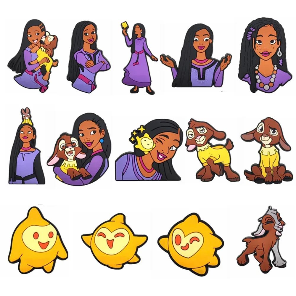 14/50 Stuks Hot Speelgoed Cartoon Wens Ster Schoen Charmes Diy Schoenen Decoraties Accessoires Klomp Sandaal Gesp Kids Party geschenken