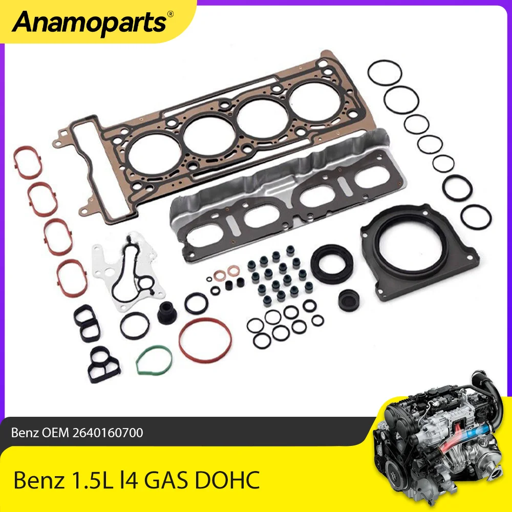 

Уплотнительная прокладка для капитального ремонта двигателя, подходит для Mercedes-Benz M264 1,5 л l4 GAS DOHC 2019-2023 OEM 2640160700 2640162000