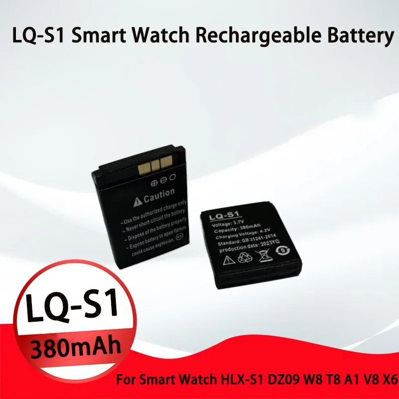 380mAh LQ-S1 Smartwatch Battery Rechargeable Li-ion Polymer Battery Replacement for DZ09 U8 A1 GT08 V8 Smart Watch 3.7V LQ-S1