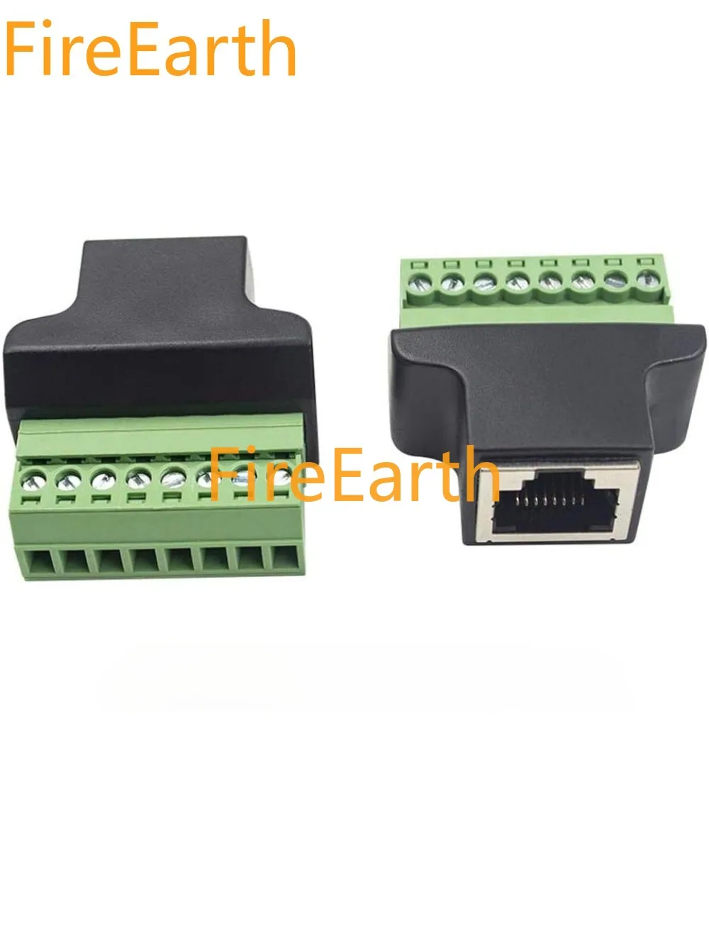 RJ45 Breakout RJ45 Screw Terminal Adaptor Connector,8p8c Female Jack to 8 Pin Screw Terminal Connector for Cat6 Cat5/5e DVR 2pc
