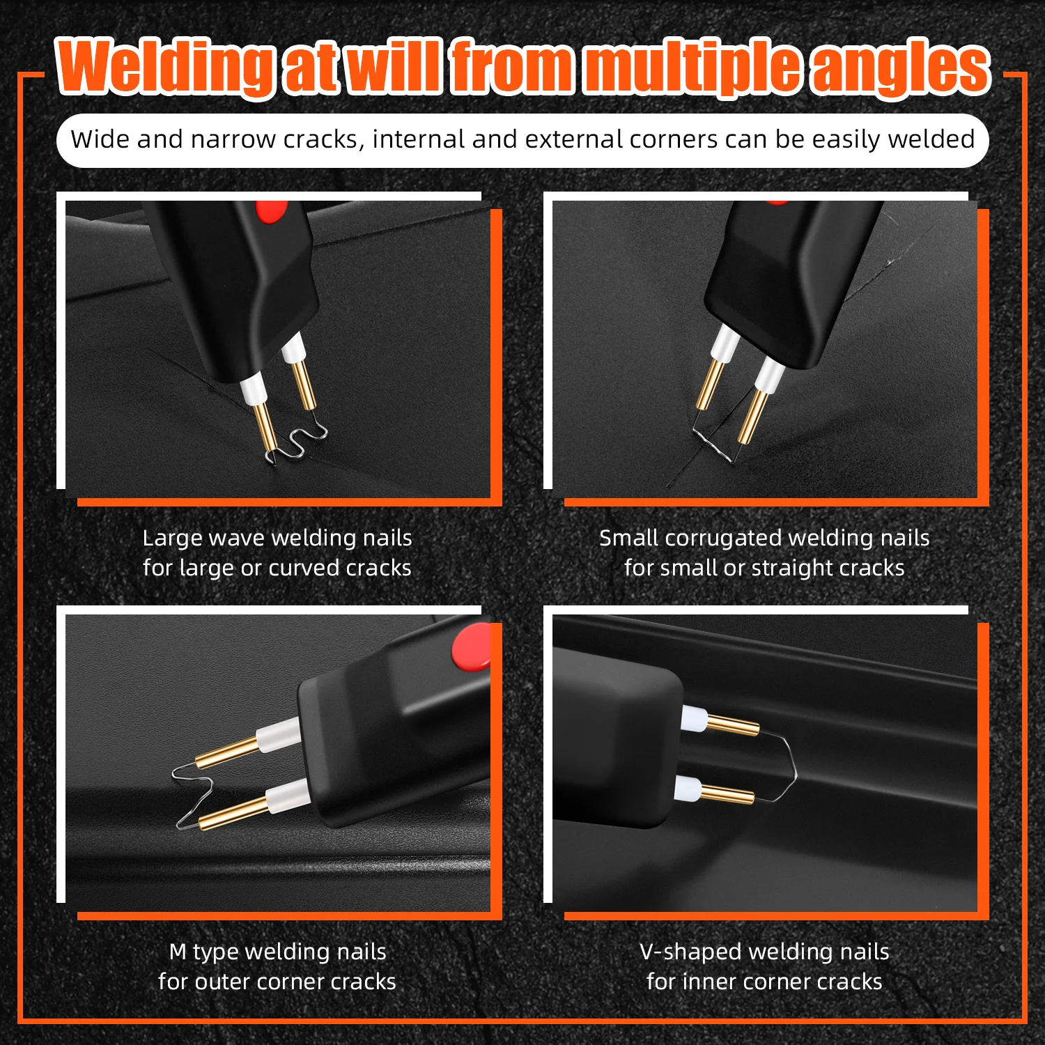 Plastic Welding Kit Plastic Welder Staples On/Off Switch USB-C Charging Battery Powered Plastic Stapler Welding Kit for Auto