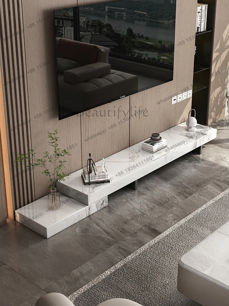 

Slate TV cabinet light luxury high-end home small apartment floor-to-ceiling TV cabinet