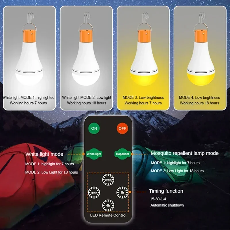 Lâmpadas solares portáteis Lâmpadas LED de emergência Mosquito Killer para Shed Hiking Barraca de acampamento, Hurricane Power, Luzes, Lâmpadas de