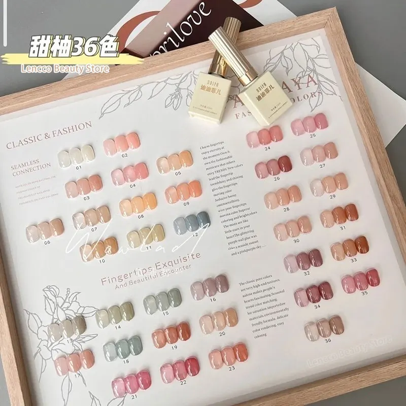 Lencco Translucent 36 Colors Gel Nail Polish Set Varnish Lacquer Jelly Clear Gel Nail Art Gemstone LED&UV Syrup Gel Polish Kit