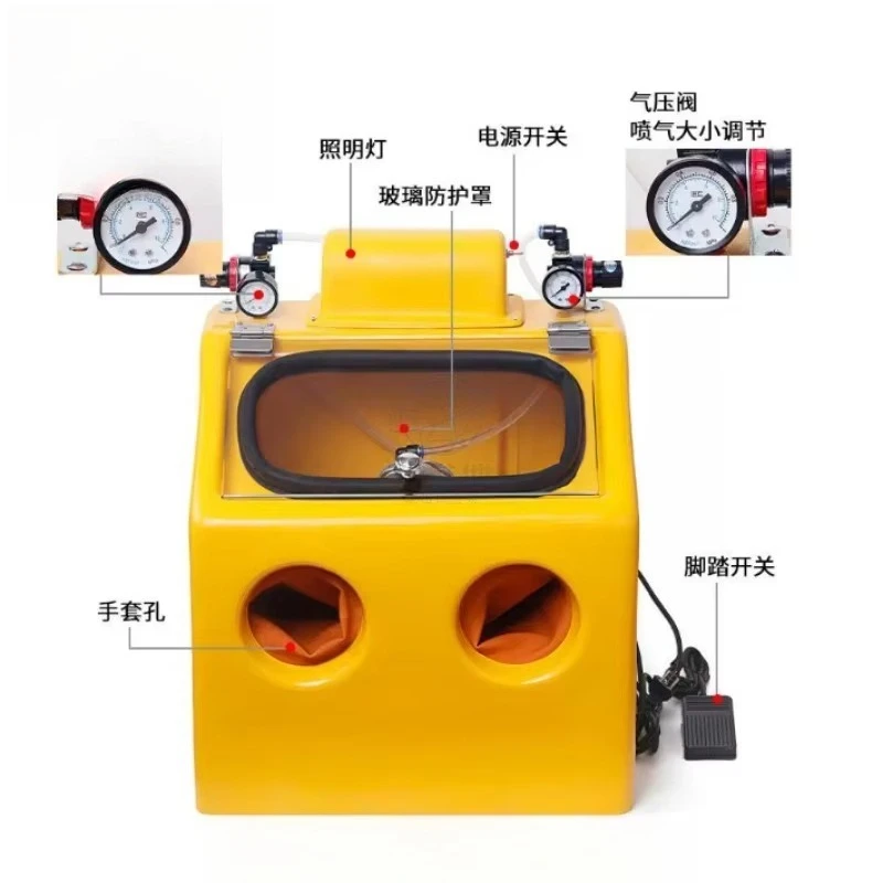 Double Station Wet Jewelry Sandblasting Machine, Gold Silver Antique Matte Polishing Equipment for Jewelry Sandblaster