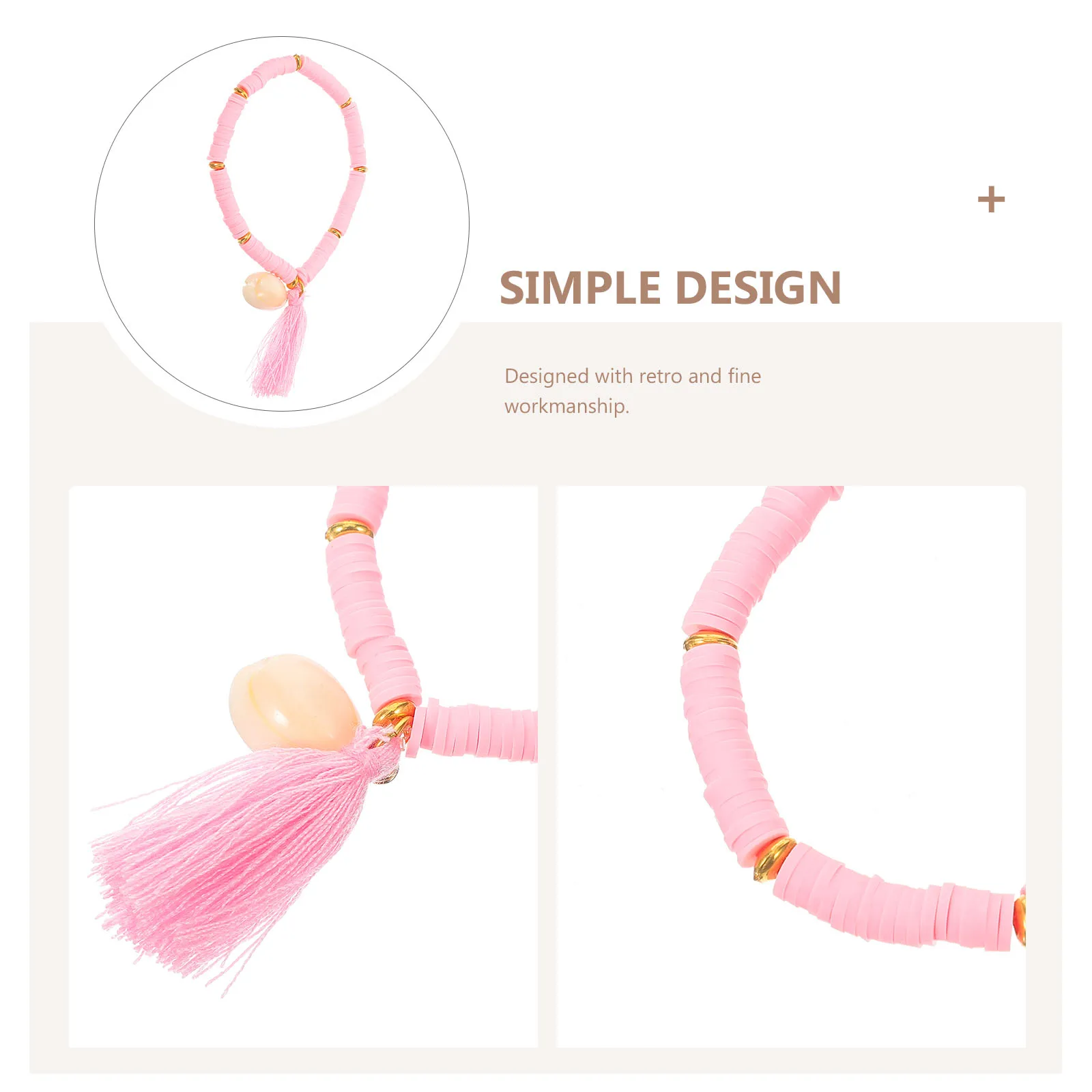 الملونة بوليمر كلاي شل شرابة أساور الوردي مطرز السيدات خلخال سلسلة نسائية اليد حلية البوهيمي العرقية مجوهرات