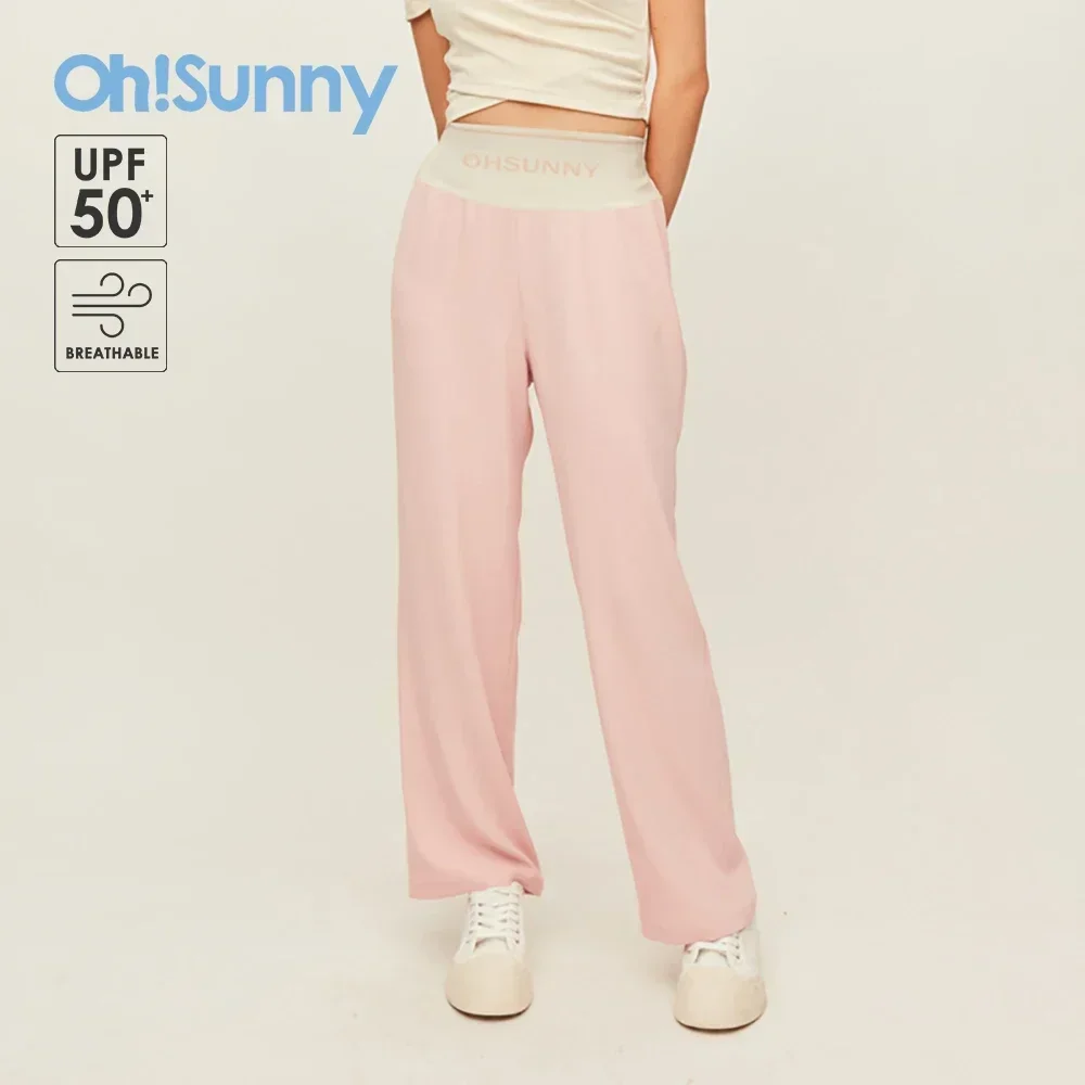 OhSunny Women Sweatpants High Waist Sport Running Oggers Outdoor Anti-UV Loose Ladies Cooling Sunscreen Wide Leg Pants