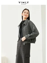 Vimly-Veste matelassurera courte pour femme, manteau en laine, pardessus élégant, court, décontracté, femme, bureau, hiver, M5606, 2023