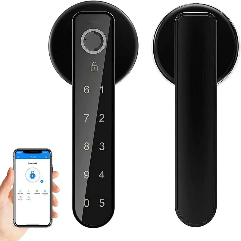 

Smart Keyless Entry Door Lock Fingerprint DoorLock Passcodes TTLock APP Unlock for Home Apartment Office Bedroom Alexa Google