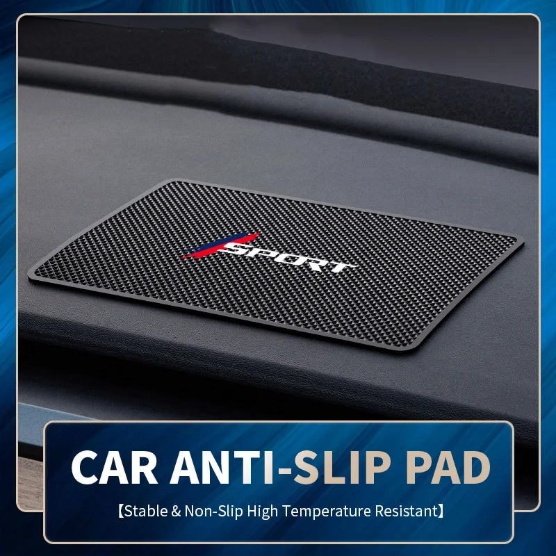 Tapis antidérapant en PVC pour tableau de bord de voiture, peint en bleu et rouge, style sport, utilisé comme tapis antidérapant en gel pour la voiture, support pour téléphone et support pour lunettes de soleil dans la console centrale