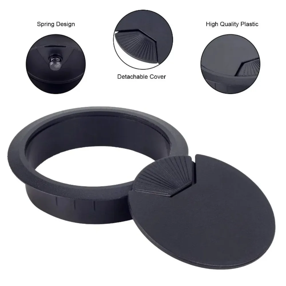 10 Tapas Pasacables Blancas De 50 Mm Para Escritorio, Antipolvo E Impermeables, Fáciles De Instalar