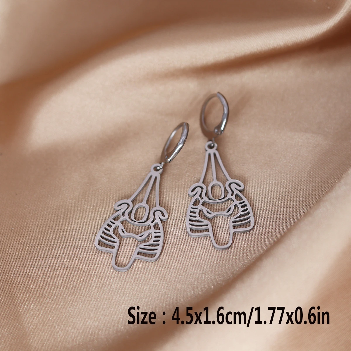 Kinitial Zodiac God Judge Of The Dead Earrings Stainless Steel Men Egypt Jewelry Ancient Osiris Egyptian Earrings