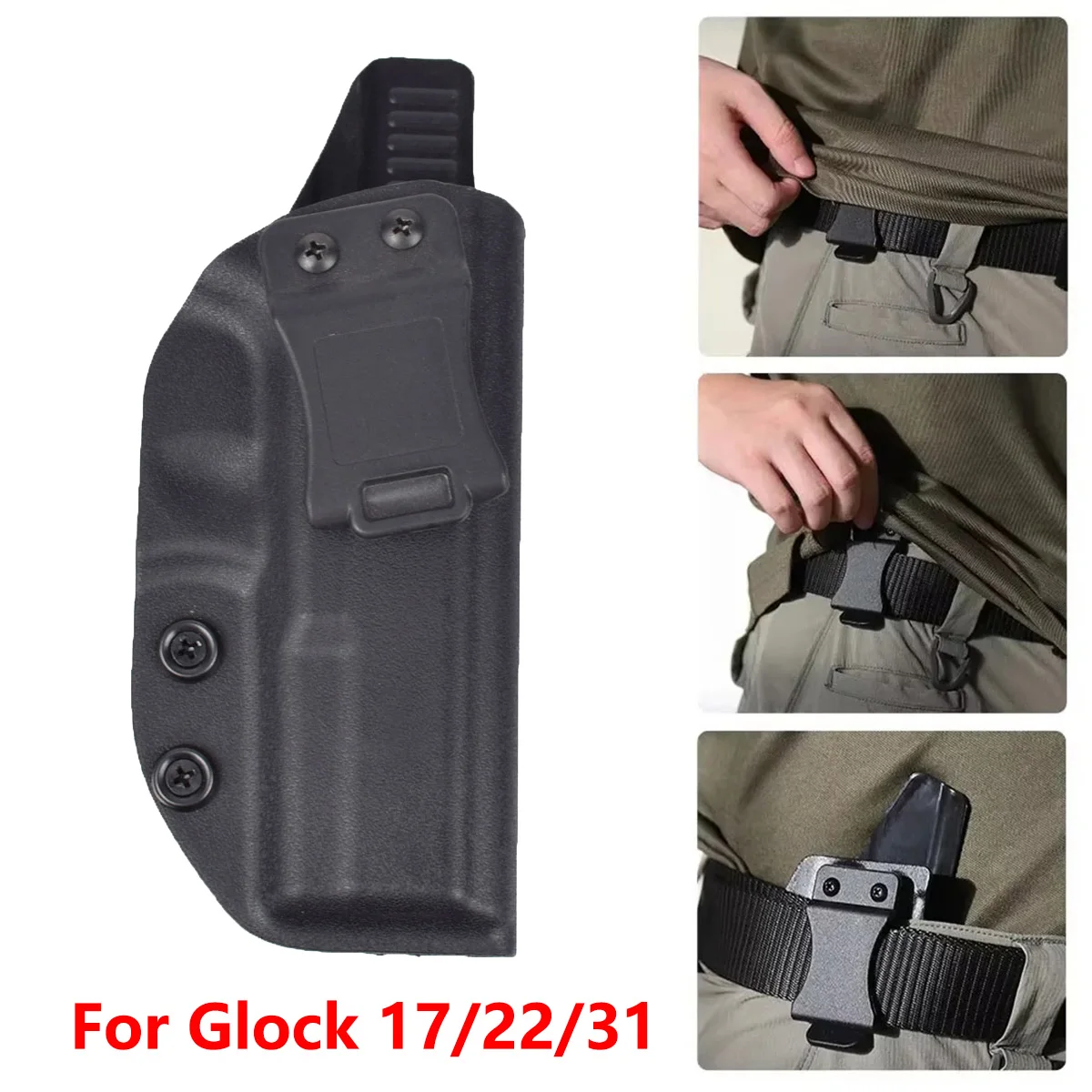 

Tactical Kydex IWB Holster For Glock 43 43X 17 19 26 Sig Sauer P365 SP2022 Colt 1911 Beretta 92fs Taurus G2C TH9 Walter PPQ CZ07