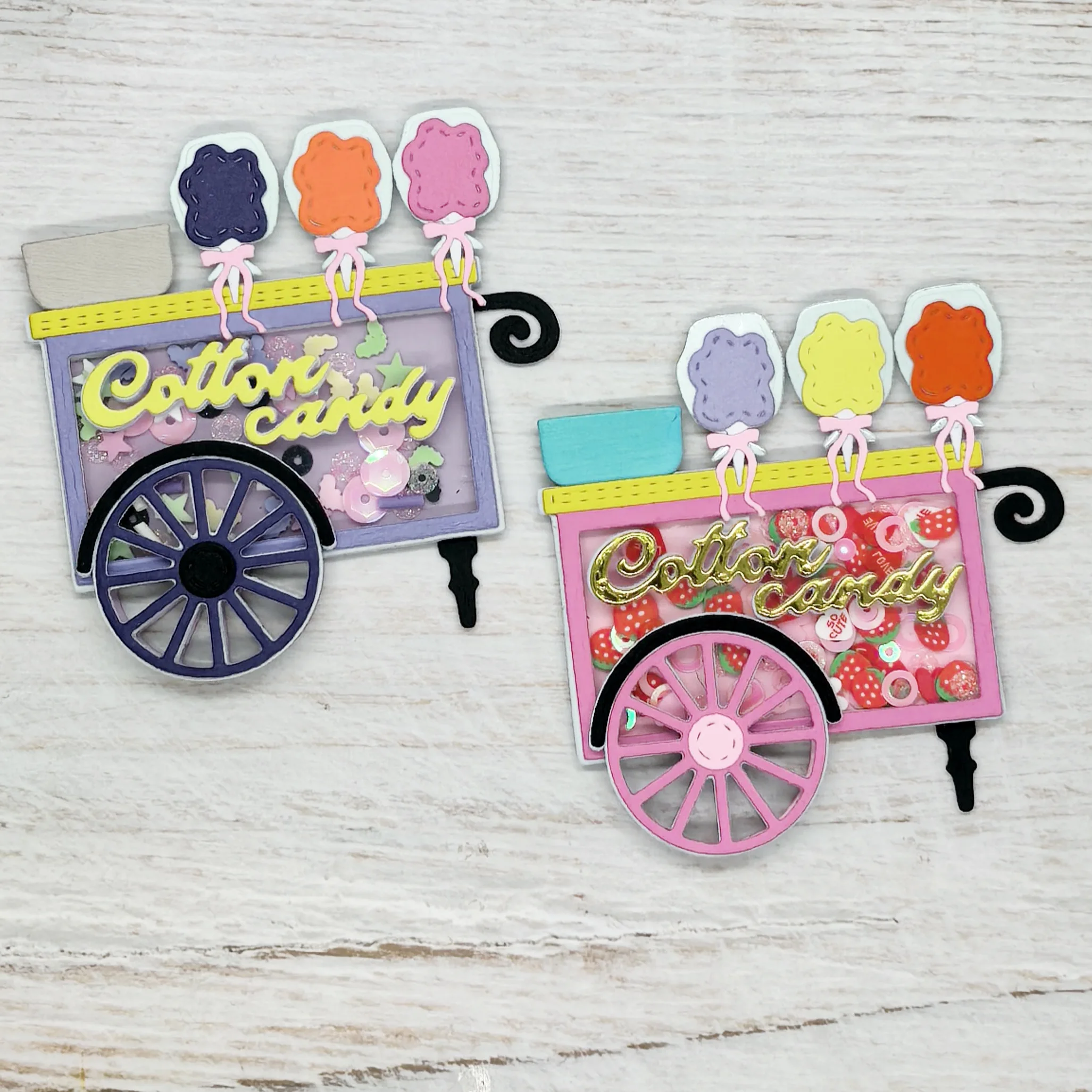 KLJUYP Cotton Candy Cart Metal Cutting Dies Stencils for DIY Scrapbooking/album Decorative Embossing DIY Paper Cards