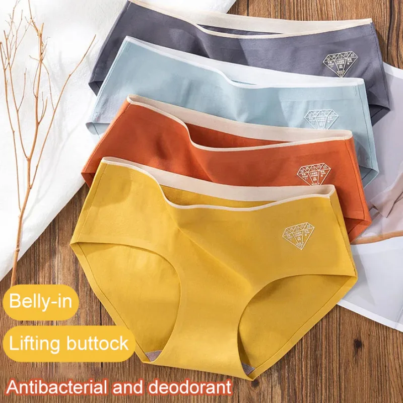 Women’s Sexy Panties Triangle Traceless Antibacterial Tummy Tuck Shaping Briefs High Waist Comfort Lingerie Tights Underpants