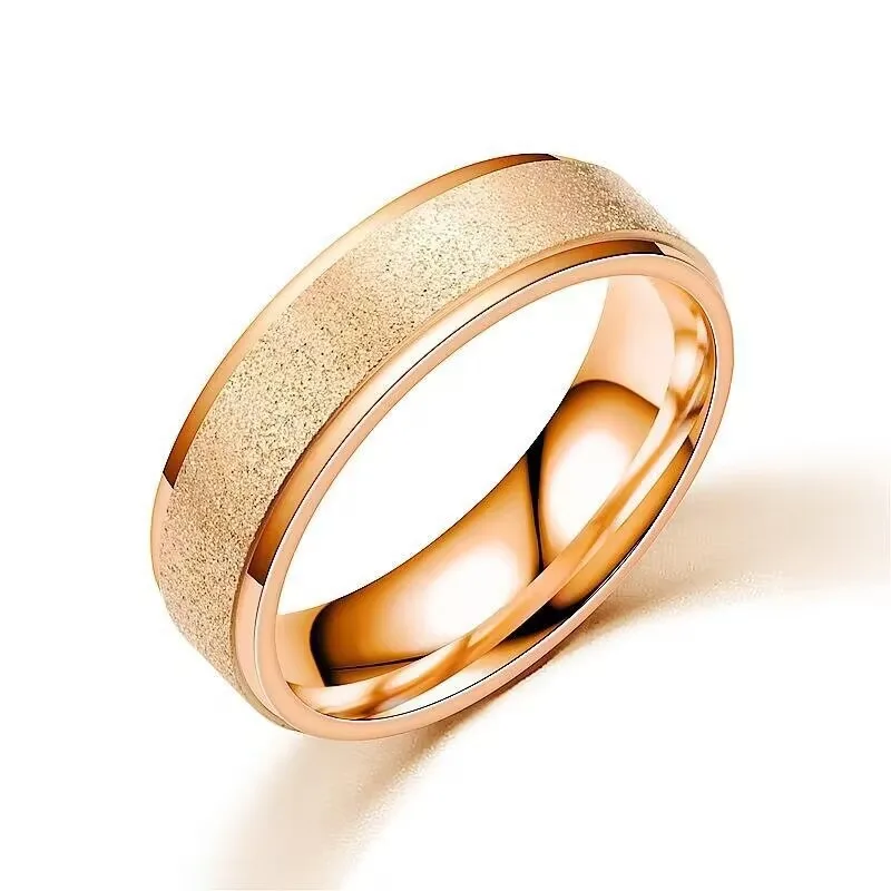 High-end Unique Niche Frosted Ring Titanium Steel Hand Jewelry 2026 Vintage Gold Rings for Women Bagye Acier Inoxydable Femme