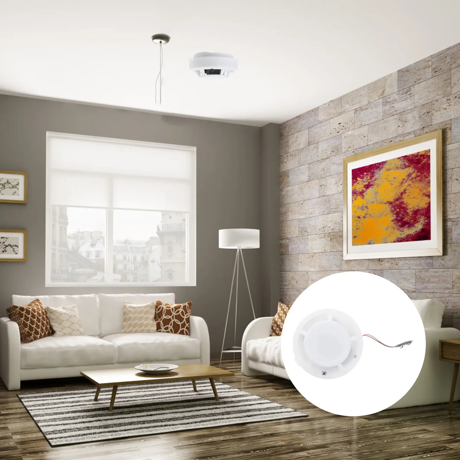 

Fire Smoke Alarm Sensitive Tester Home Security Cordless Independent Alarm Over 85Db Sound and