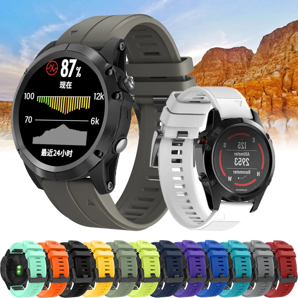 22 26mm QuickFit Watch Band For Garmin Fenix 8 7 7X 6 6X 5X Plus/Epix Pro Gen 2 47mm 51mm/Tactix 7/Enduro3 Sports Silicone Strap