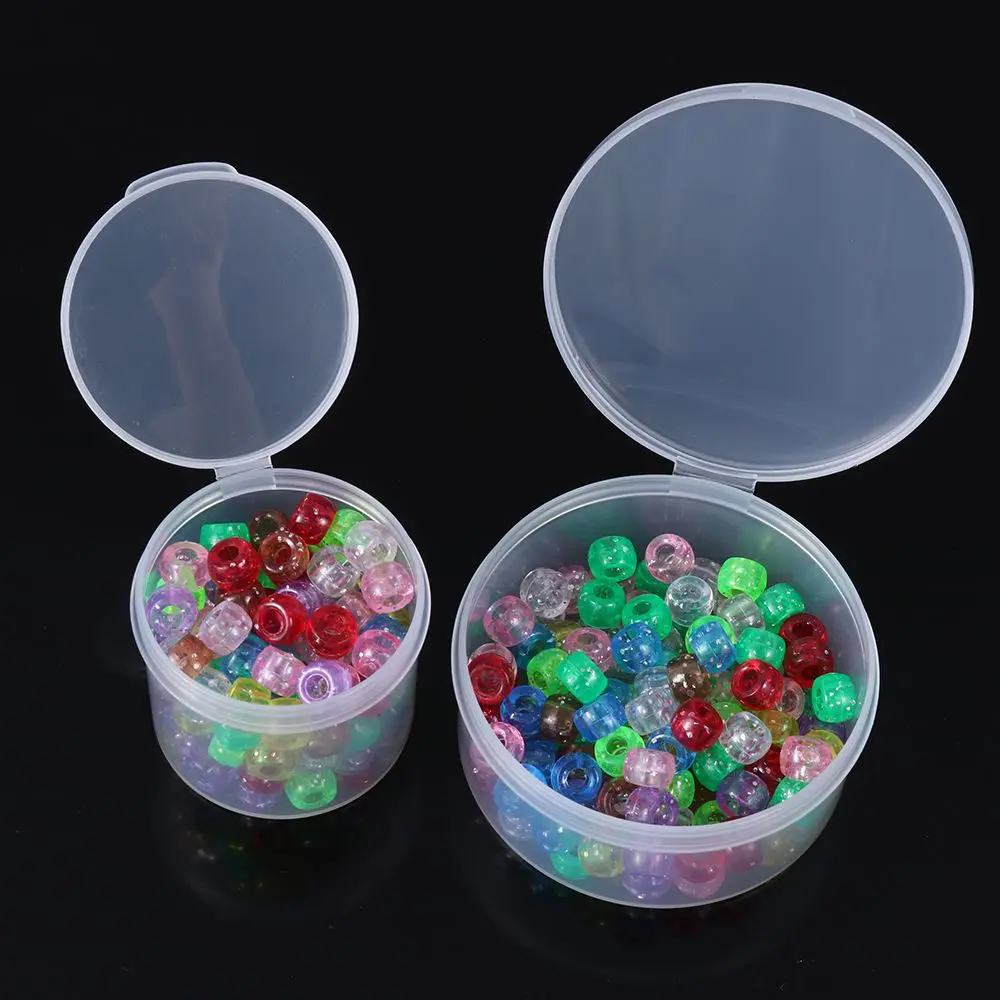 Plastic Round Hardware Case Beads Container Jewelry Organizer Case Small Storage Box Pill Chip Box