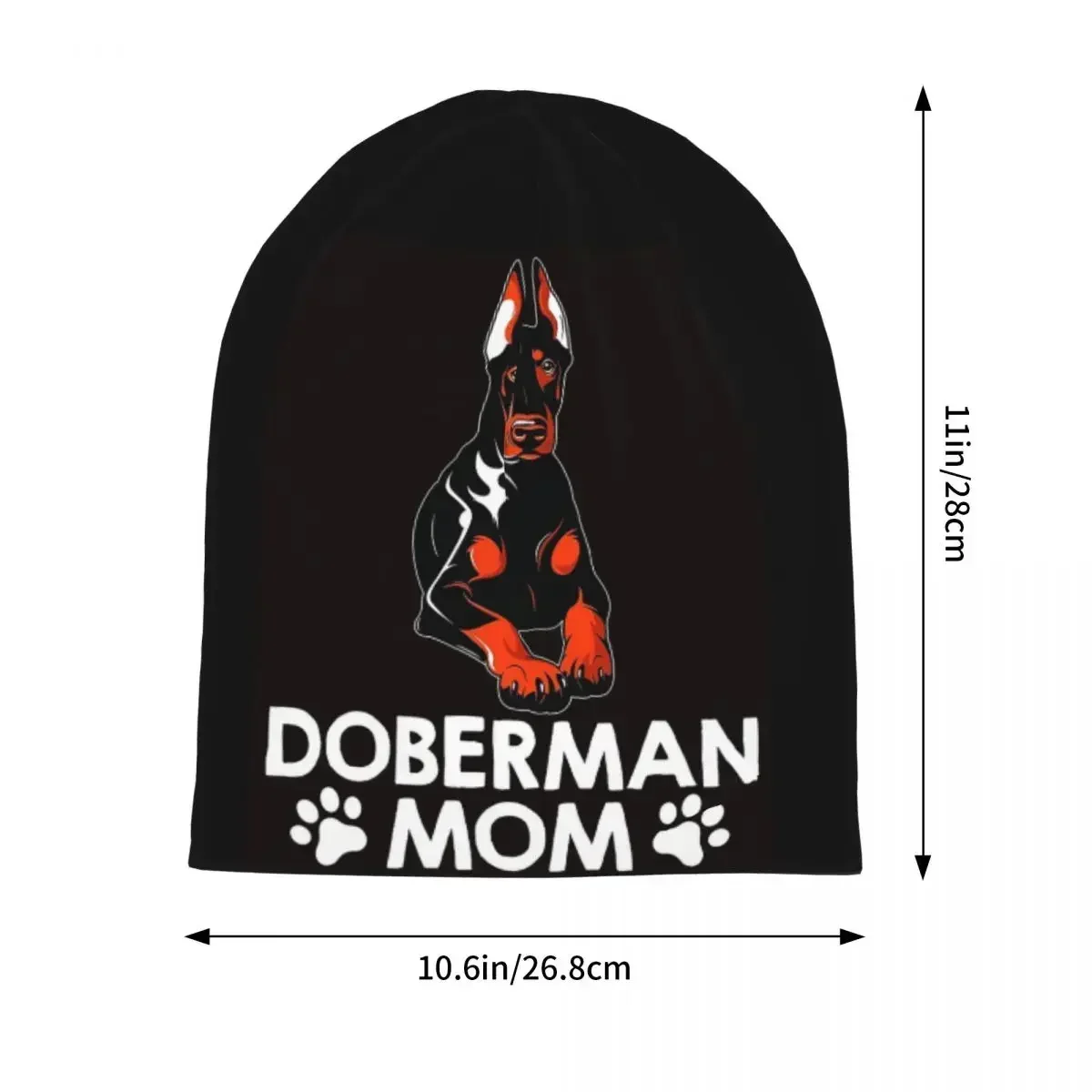 Doberman Mom Art For Women Girl Dog Lover Mother's Day Unisex Adult Beanies Caps Knitting Bonnet Hat Warm Outdoor Skullies Hats