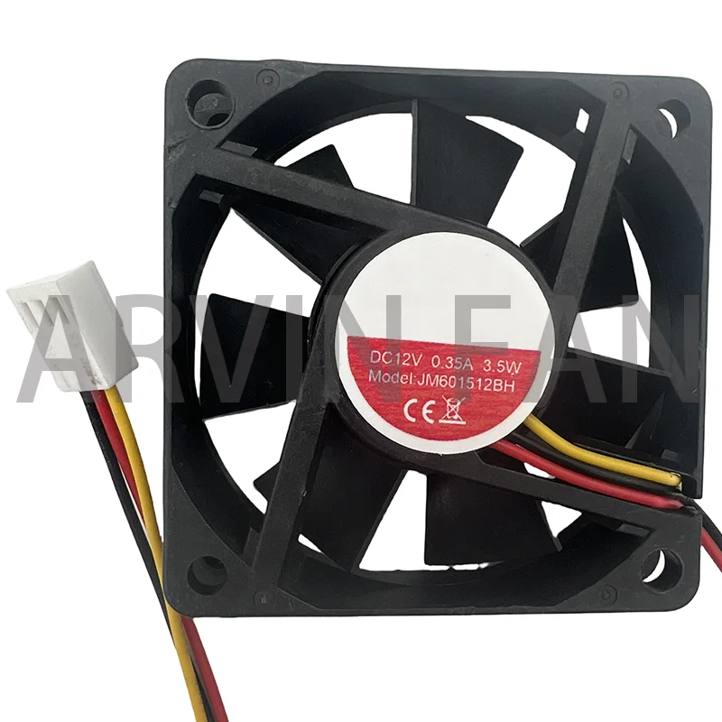 JM601512BH ventilador de 6cm, 60mm, 60x60x15mm, DC12V, 0.35A, 0.40A, 3pin, doble rodamiento de bolas, gran volumen de aire, ventilador de refrigeración para cargador de energía