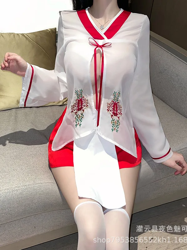 미니 메쉬 레이스 쉬어 드레스 투명 란제리 여성 섹시한 유니폼 유혹 크리스마스 드레스 우아한 뜨거운 섹시한 한국 여성 9P5U