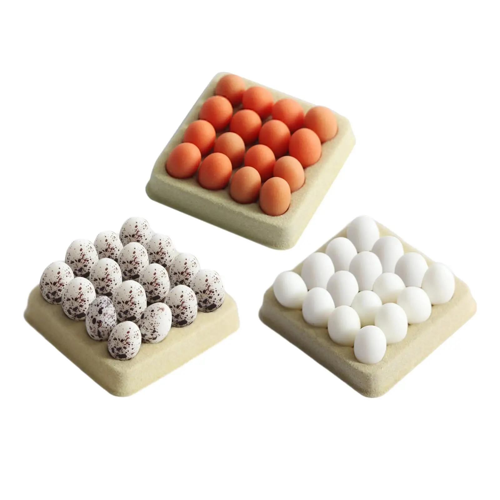 

Handmade Resin Mini Egg Set with Realistic Details Dollhouse Kitchen Accessory for Dolls House Food Props