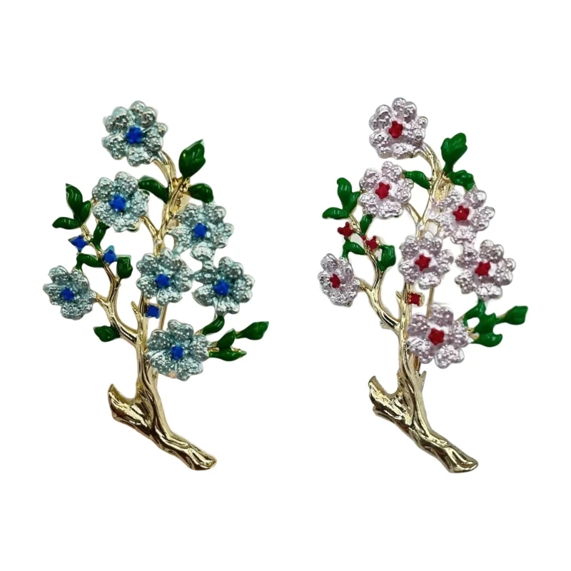 Fashionable Peony Designs Brooch Featuring Intricate Enamel Work and Cultured Pearls Embellishment Stylish Outfits