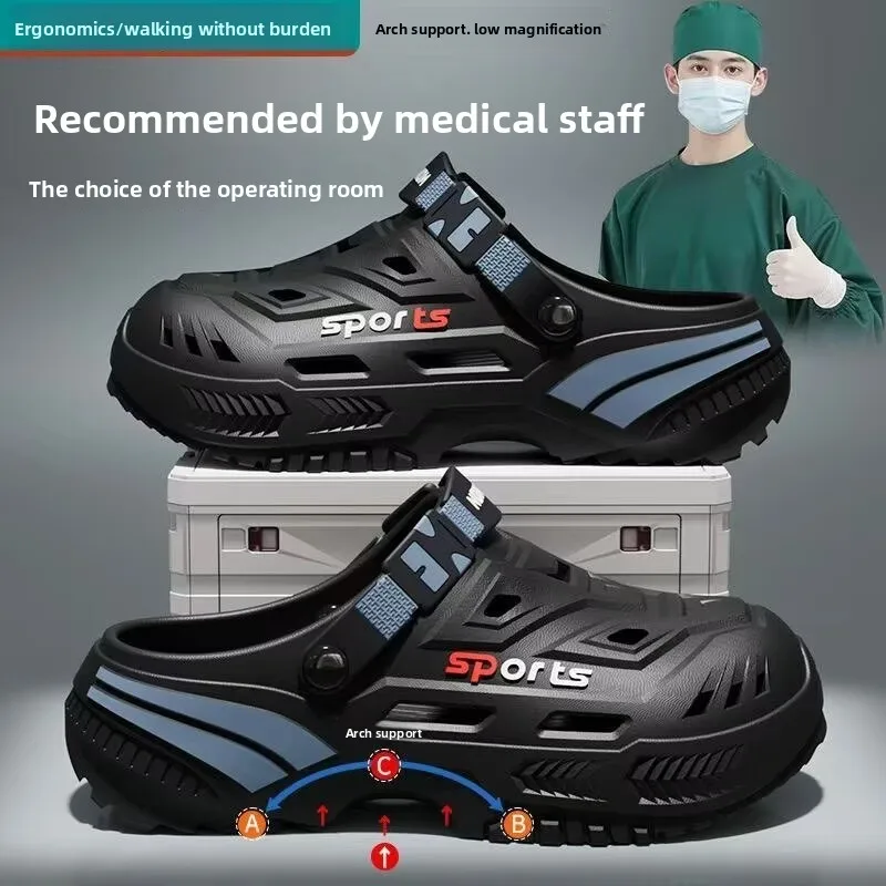 Medical outer hole shoes men's 2026 new slippers summer operating room deodorant non-slip thick-soled outdoor sandals