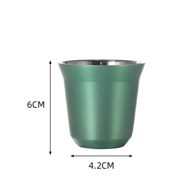 1Pcs 80ml Mini Coffee Cups Tumbler Stainless Steel Double Wall Heat-insulating Coffee Cups Portable Small Drink Cups Camping