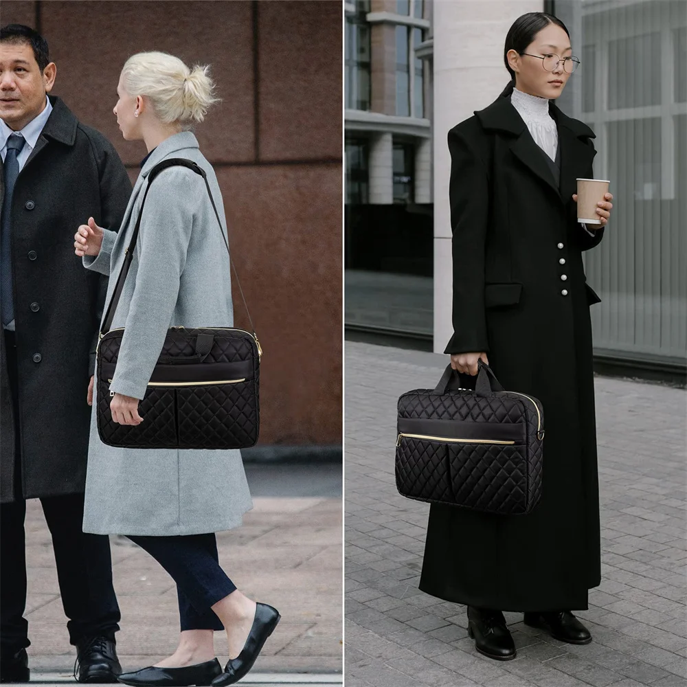 Nesitu A4 Black Pink Executive 14 15.6 inch Laptop Men Women Briefcase Portfolio Business Handbag Shoulder Messenger Bag M31113