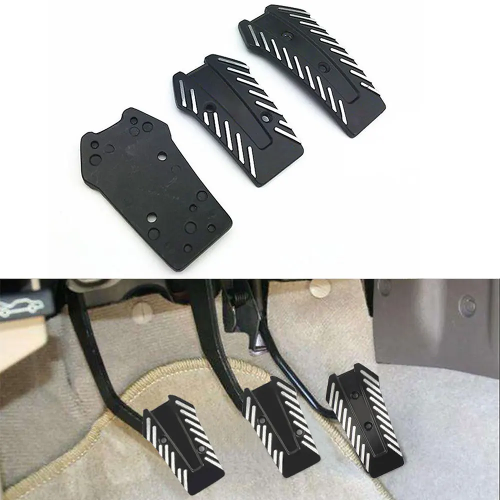 3Pcs/Set MO Style Nero Car Racing Pedals Alu Universal Manual Brake Pedal Foot Pedal Non Slip Black Sport Racing Pedals